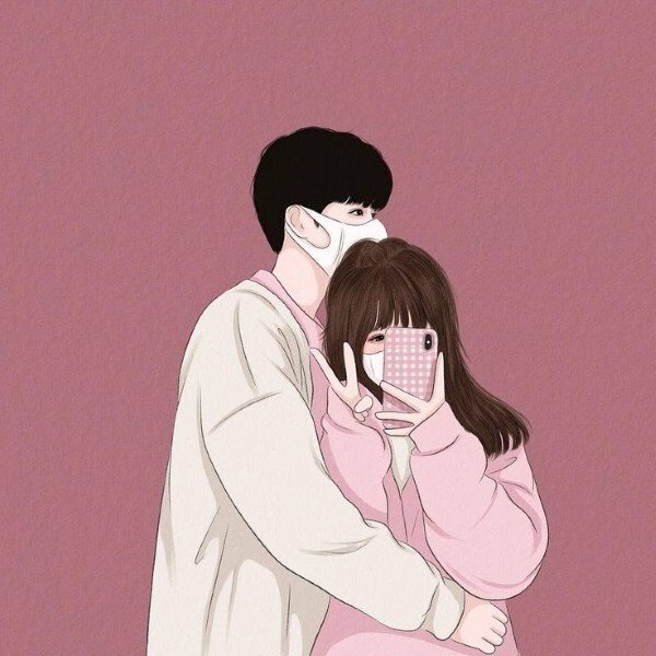 ảnh avatar đẹp anime cầm điện thoại che mặt 11