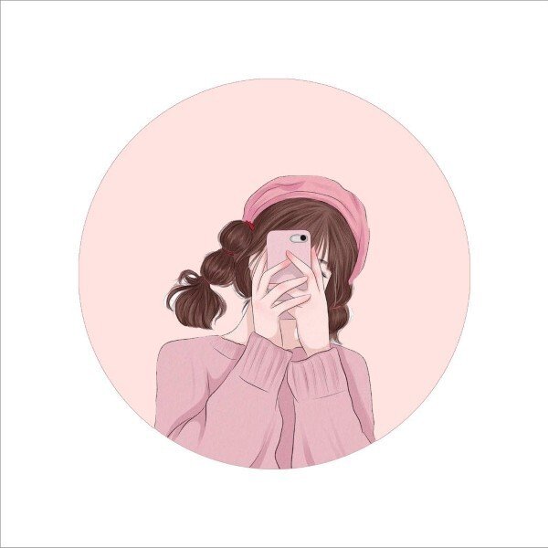 ảnh avatar đẹp anime cầm điện thoại che mặt 34