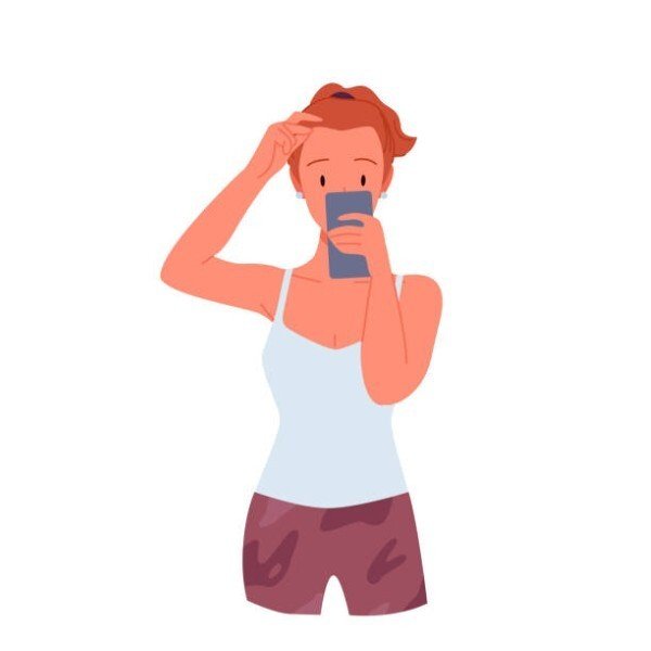 ảnh avatar đẹp anime cầm điện thoại che mặt 38