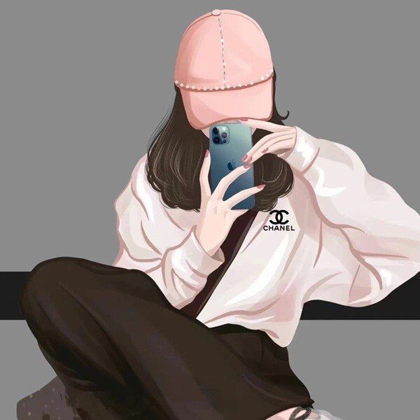 ảnh avatar đẹp anime cầm điện thoại che mặt 4