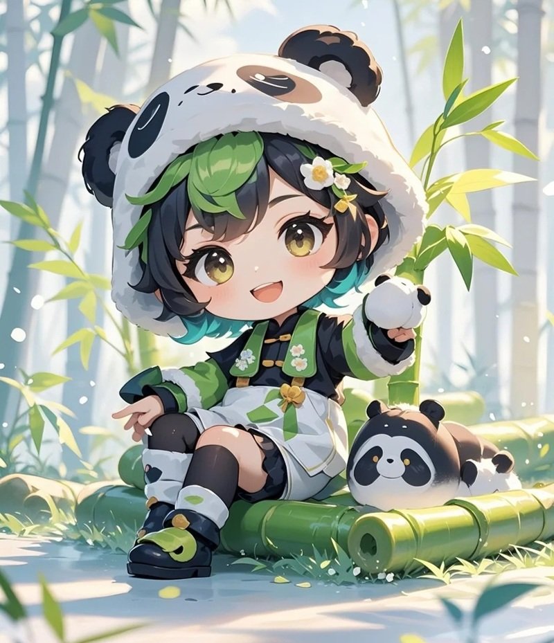 anime avatar ảnh gấu trúc cute chibi 36