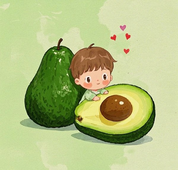 anime avatar quả bơ cute 15