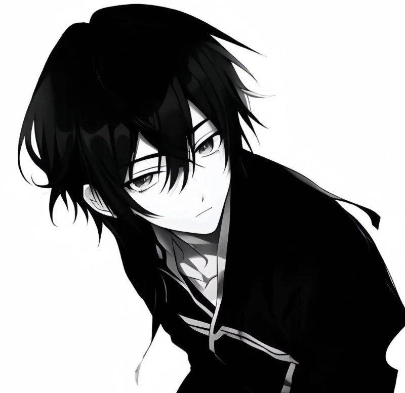 avatar anime đen trắng 22
