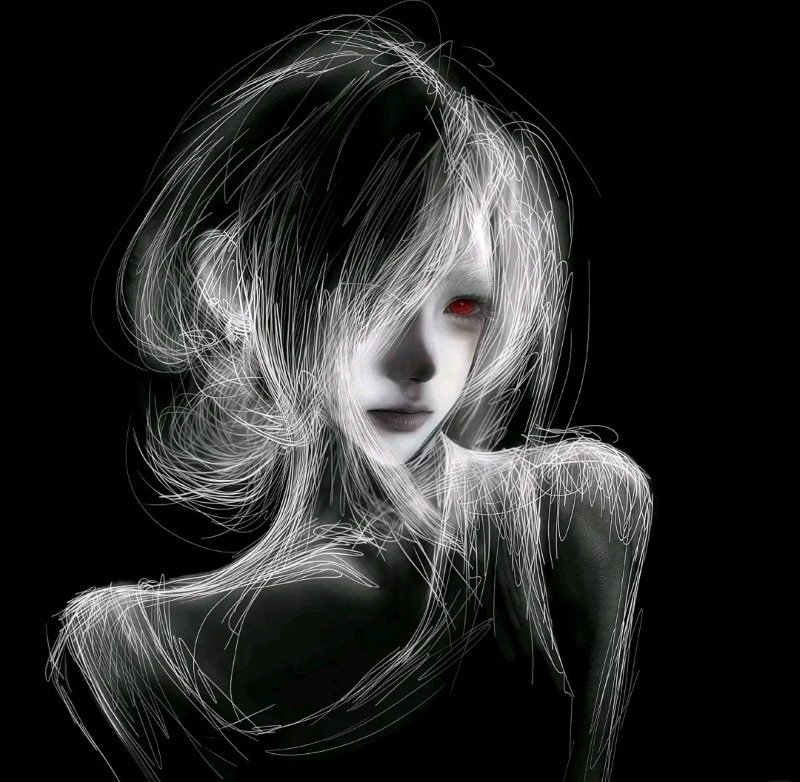 avatar anime đen trắng 27