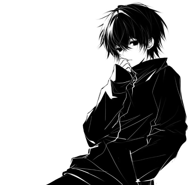 avatar anime đen trắng 31