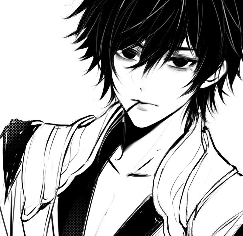 avatar anime đen trắng 34