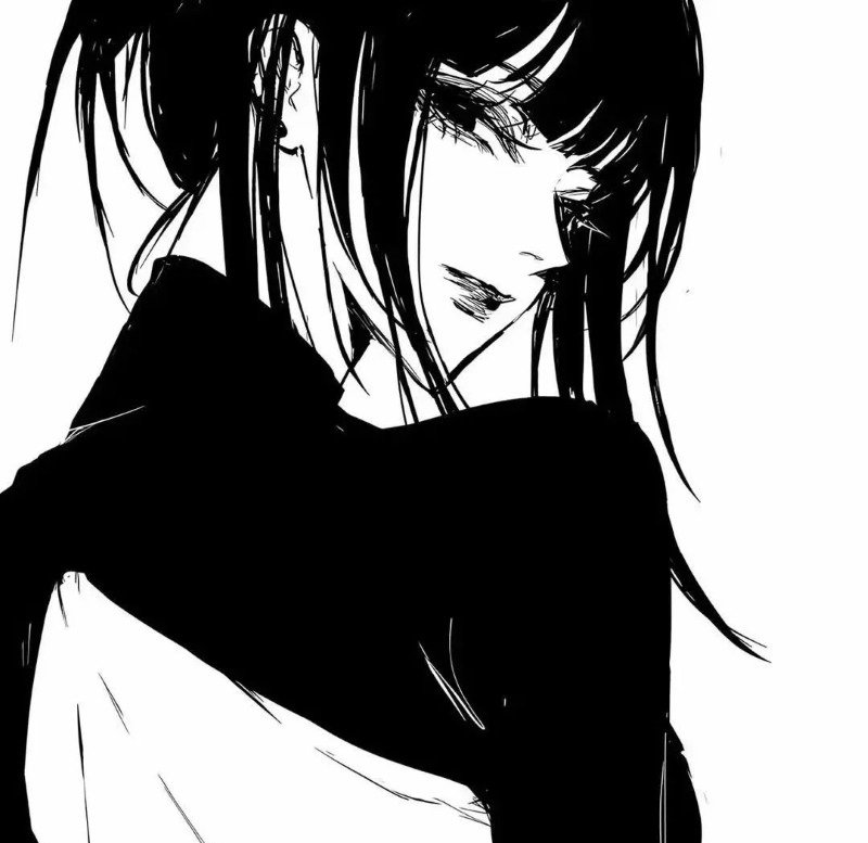 avatar anime đen trắng 4