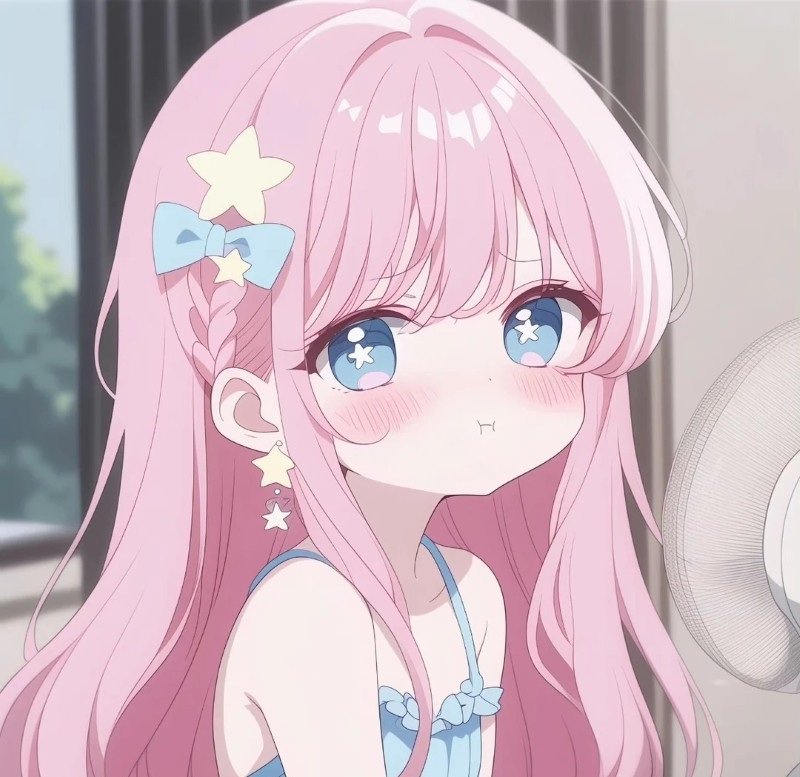 avatar anime màu hồng cute 17