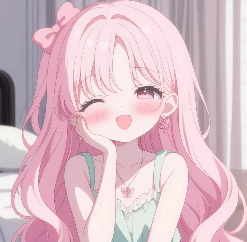 avatar anime màu hồng cute 18