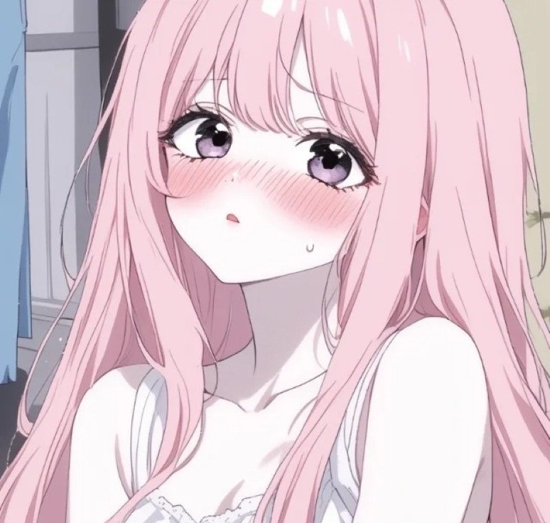 avatar anime màu hồng cute 21