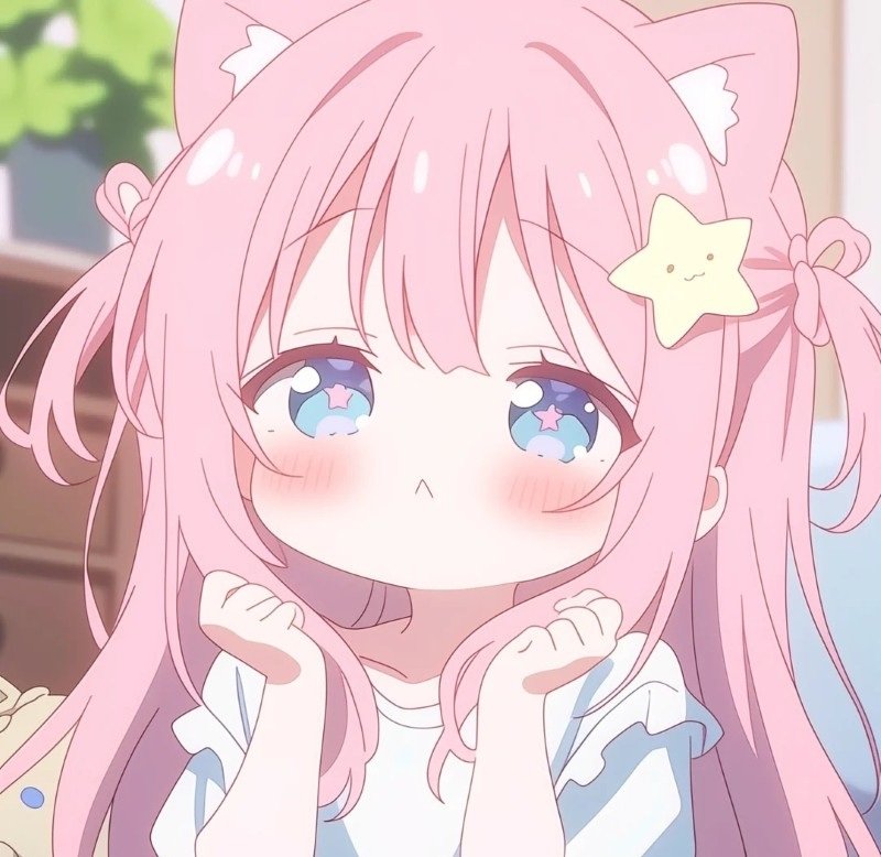 avatar anime màu hồng cute 23