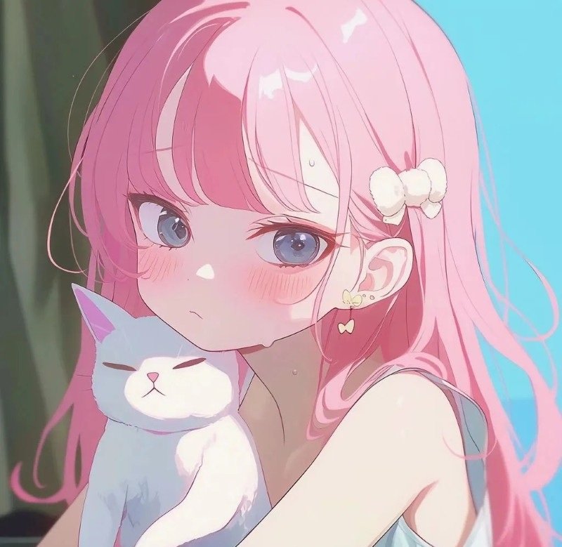 avatar anime màu hồng cute 3