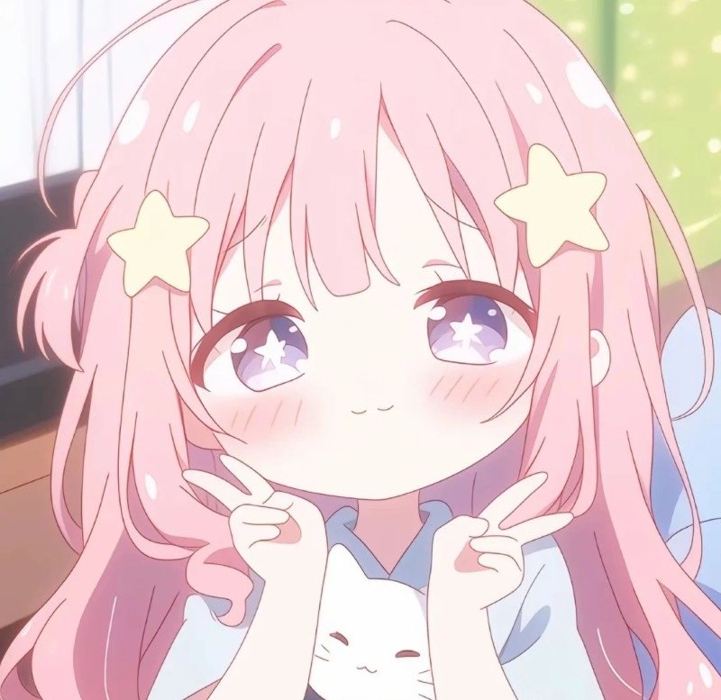 avatar anime màu hồng cute 39