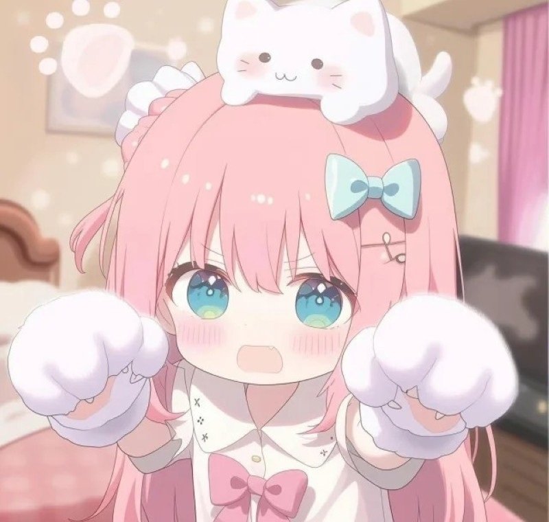 avatar anime màu hồng cute 4