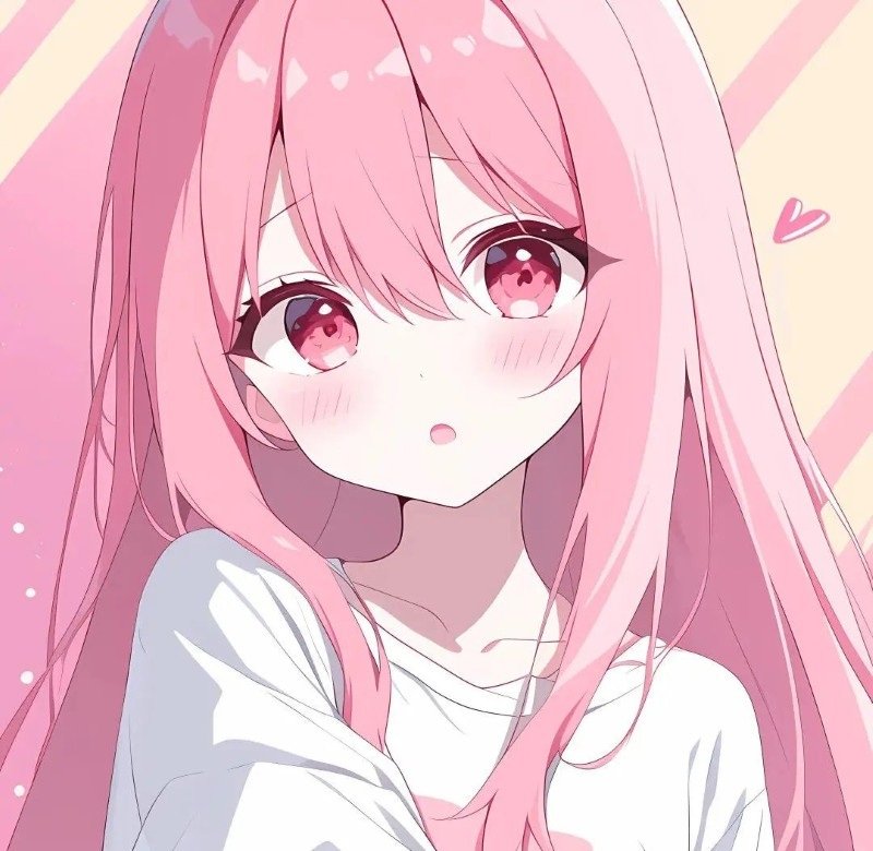 avatar anime màu hồng cute 7