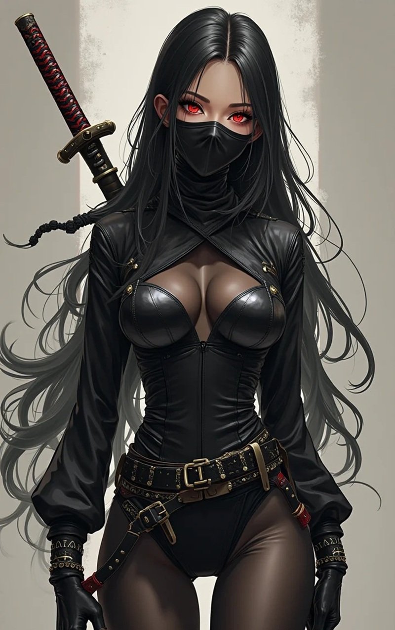 avatar anime nữ đeo khẩu trang đen 26