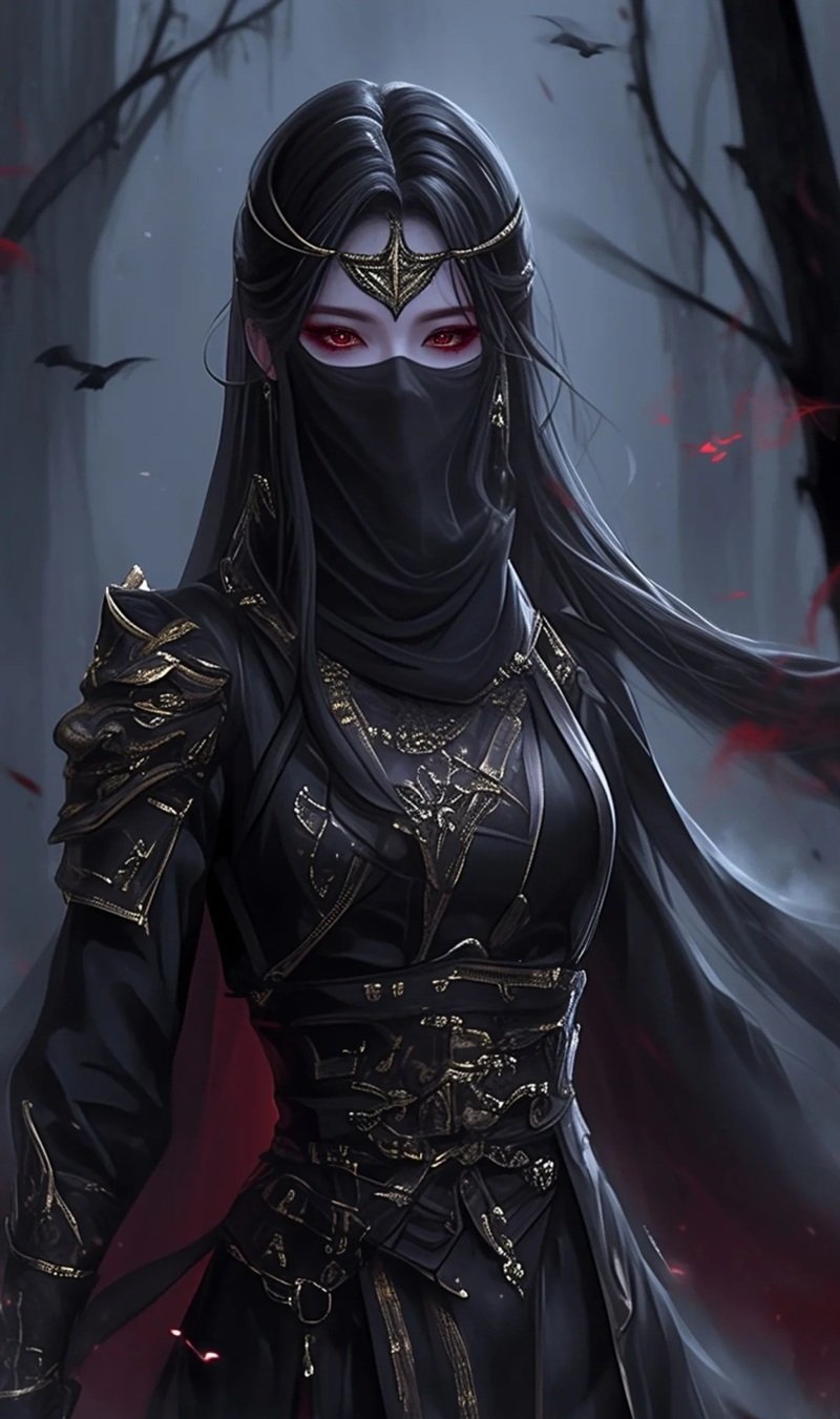 avatar anime nữ đeo khẩu trang đen 31