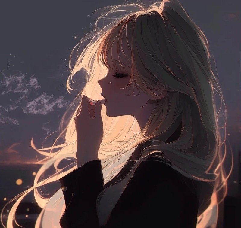 avatar anime nữ sad 17