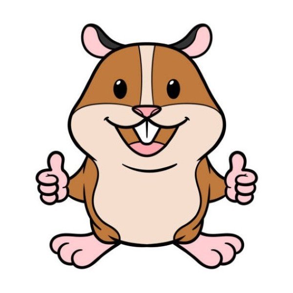 Vector Cartoon Hamster Giving Thumbs Up Illustration