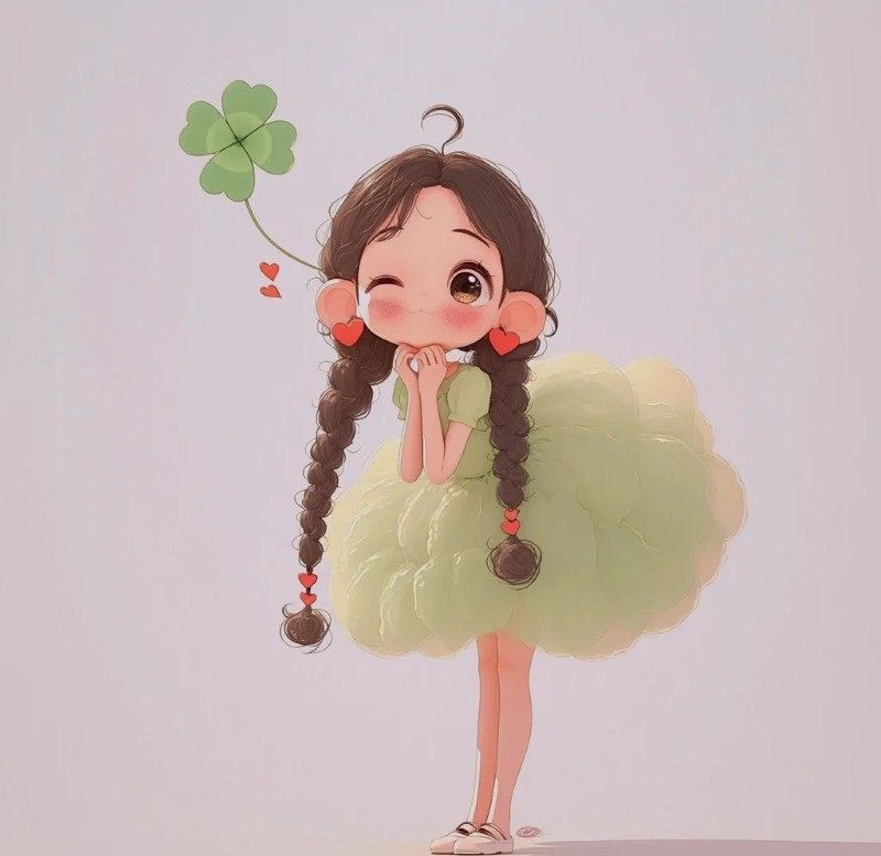 avatar cỏ 4 lá cute 11