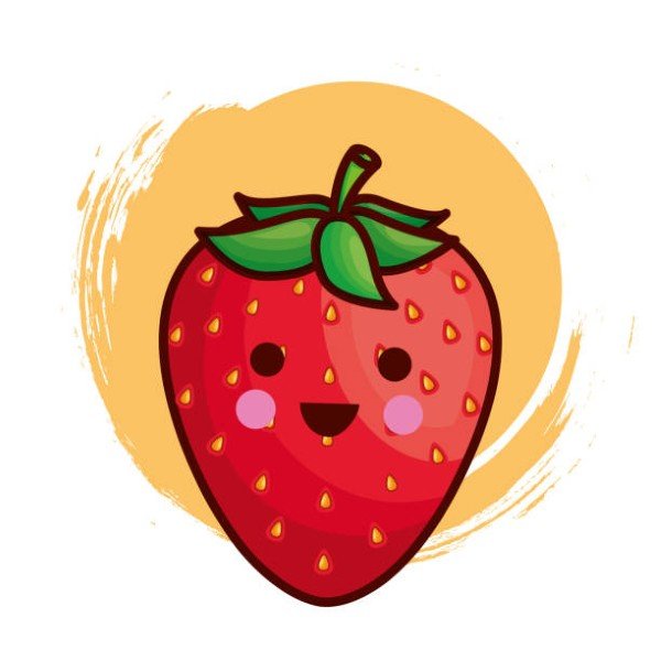 kawaii strawberry character design .vector illustration