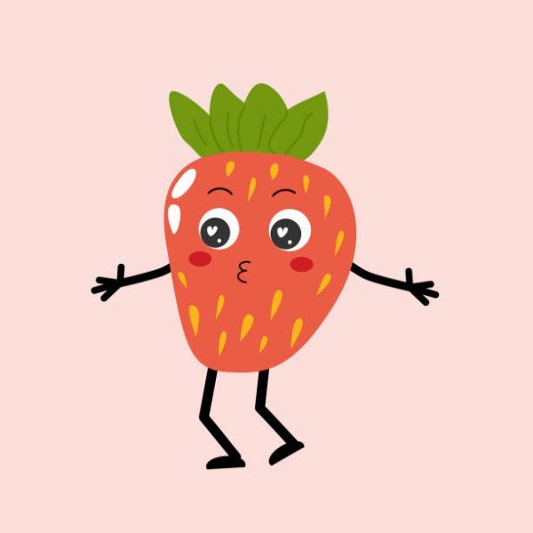 cute strawberry on pink background. Usable for print t-shirt, posters, covers.
