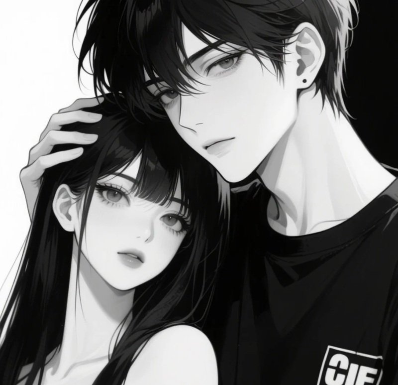 avatar đôi anime đen trắng 15