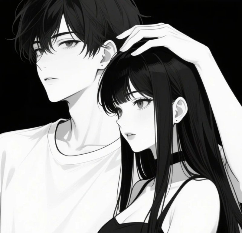 avatar đôi anime đen trắng 16