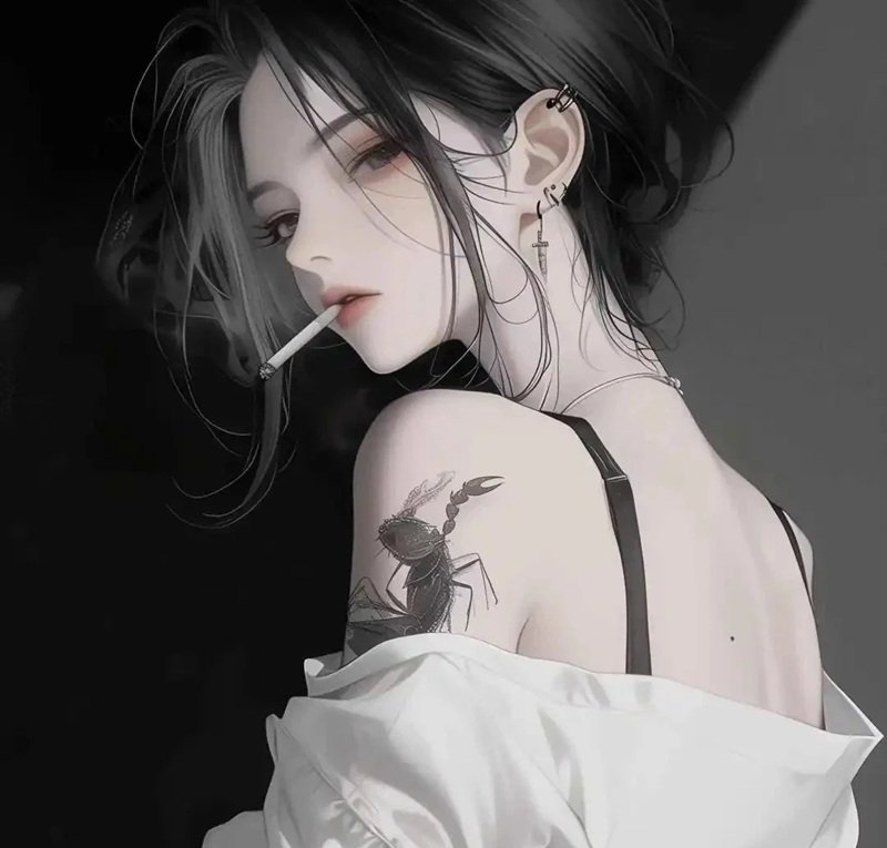 avatar đôi anime đen trắng 18