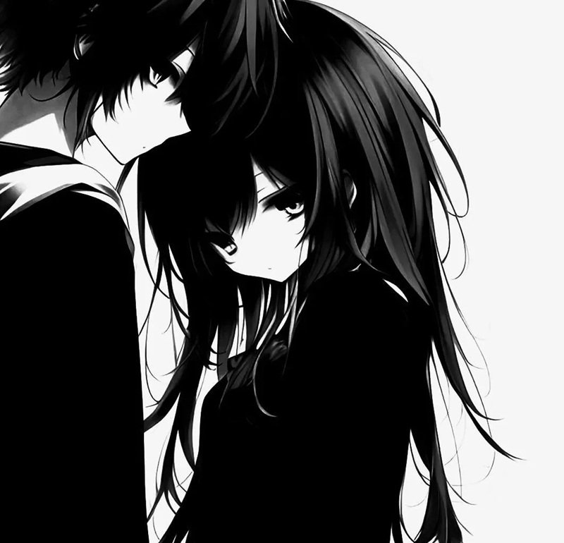 avatar đôi anime đen trắng 26