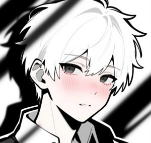 avatar đôi anime đen trắng 29