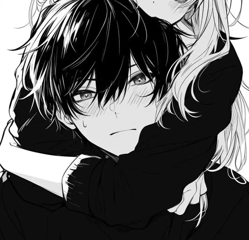 avatar đôi anime đen trắng 33