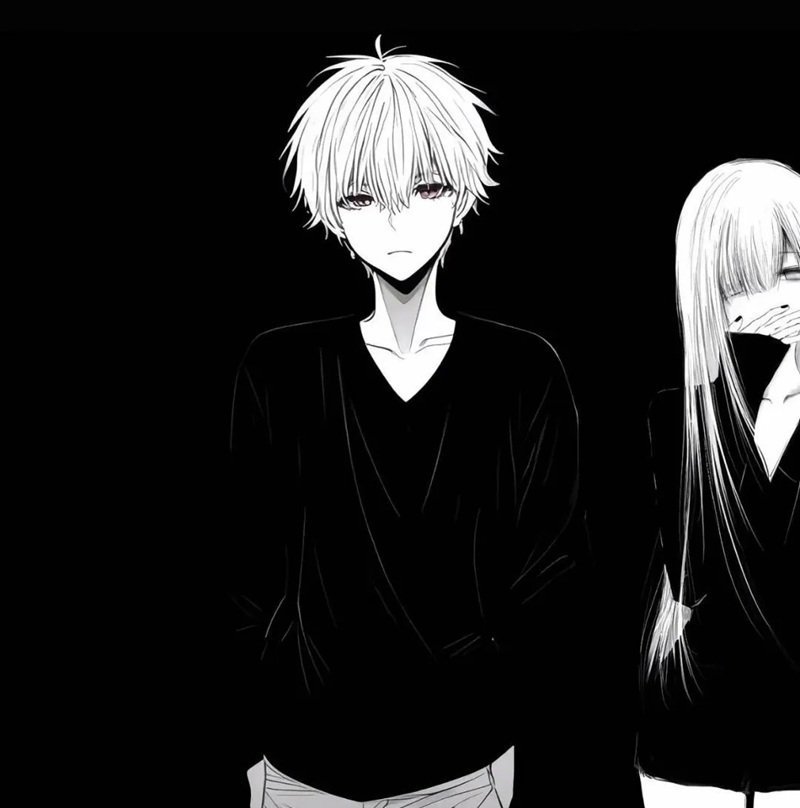 avatar đôi anime đen trắng 6