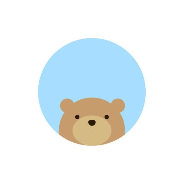 Bear head, round icon. Cute design. Vector illustration. EPS 10. Stock image.