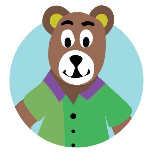 Bear animal icon app. Teddy bear and avatar brown bear vector illustration