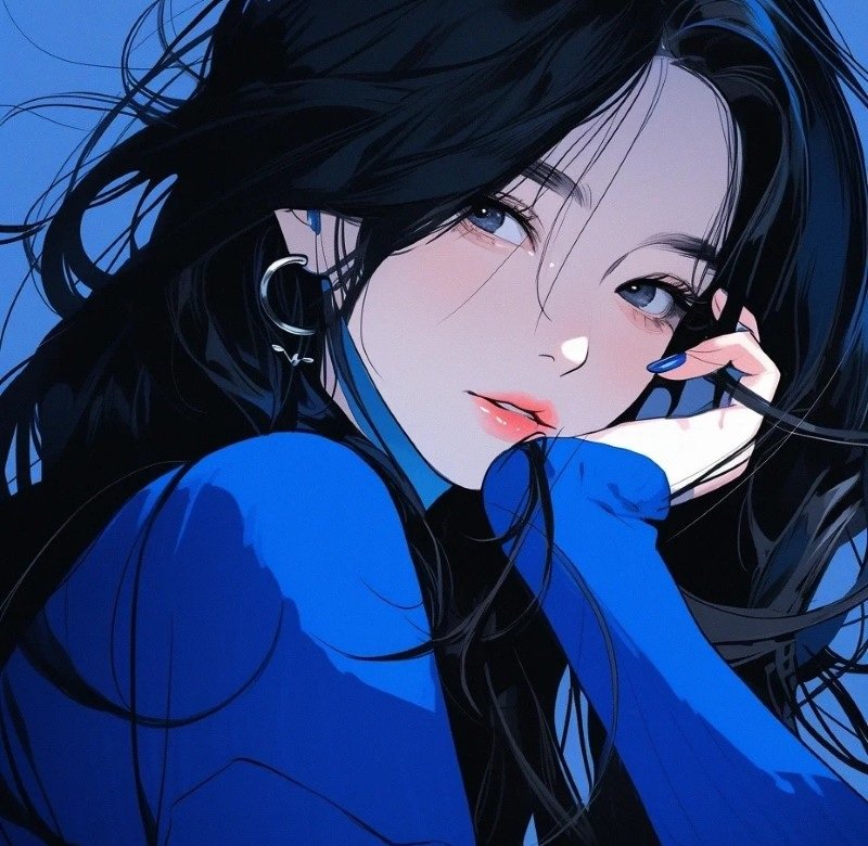 avatar màu xanh dương anime 29