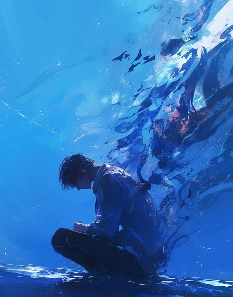 avatar màu xanh dương anime 9