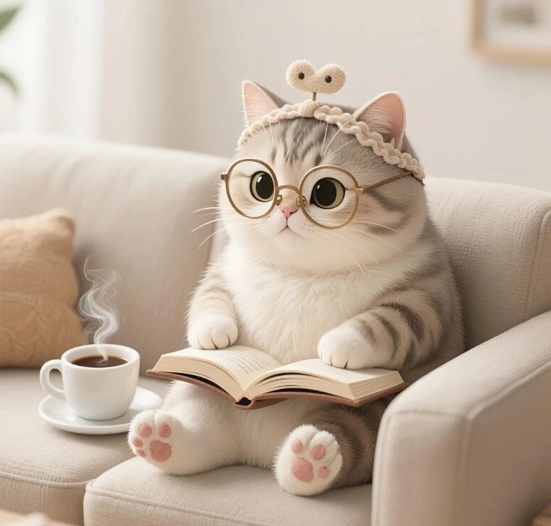 avatar mèo đeo kính cute 16