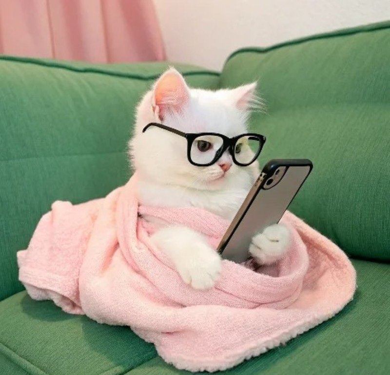 avatar mèo đeo kính cute 7