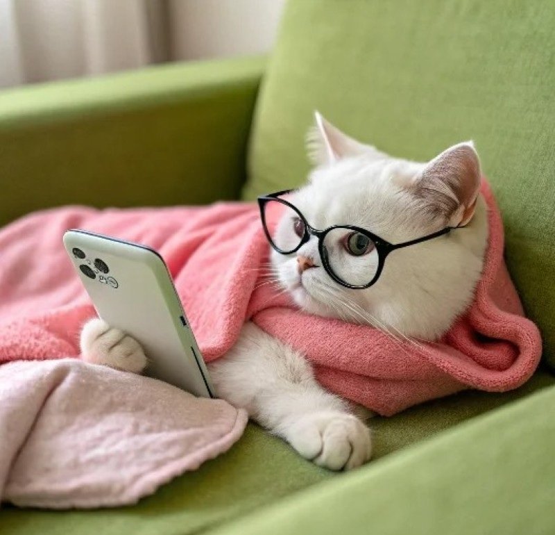 avatar mèo đeo kính cute 8