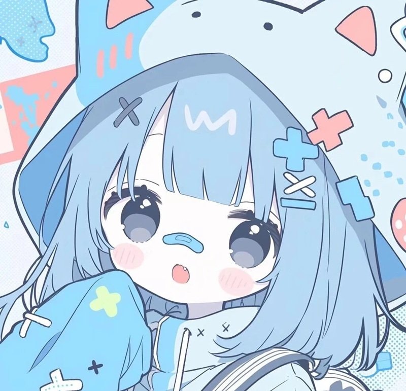 avt avatar màu xanh dương cute 1