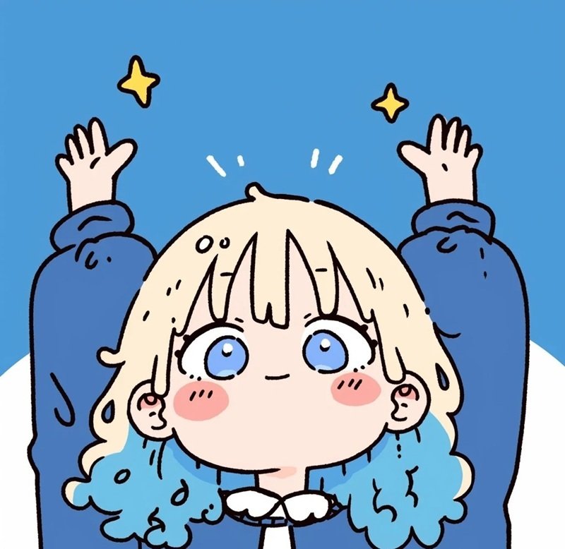 avt avatar màu xanh dương cute 10