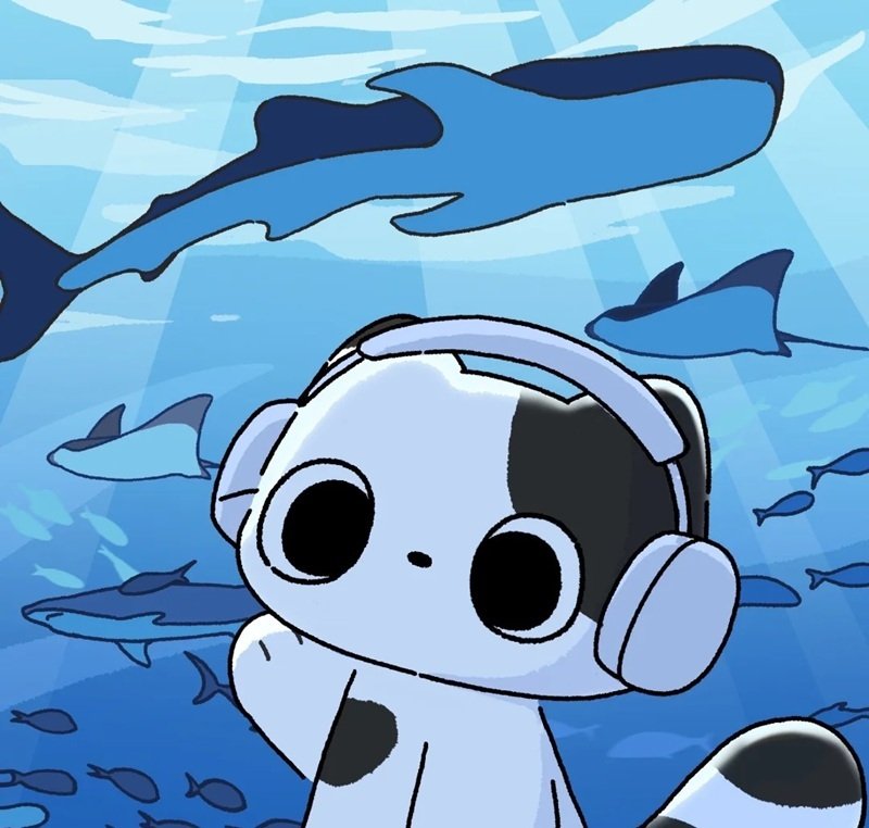 avt avatar màu xanh dương cute 16