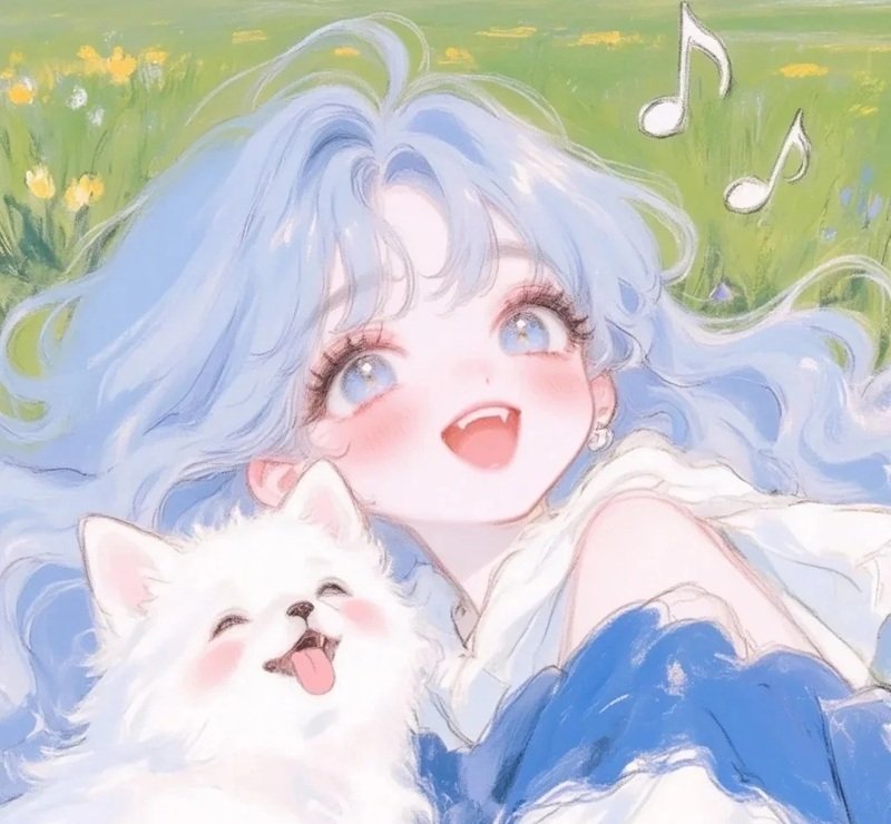 avt avatar màu xanh dương cute 18