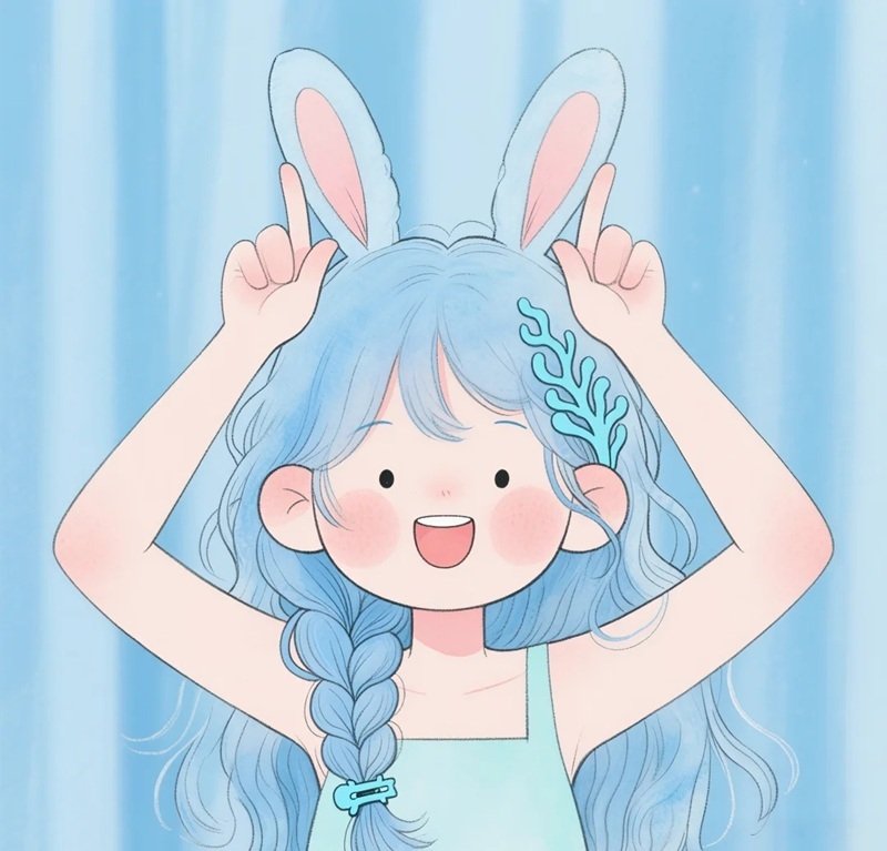 avt avatar màu xanh dương cute 36