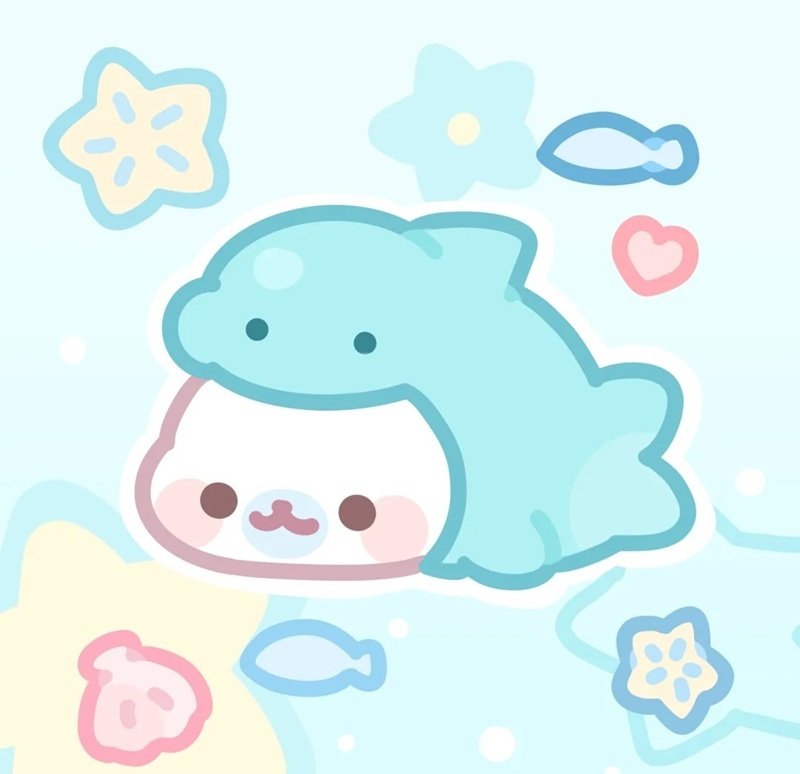 avt avatar màu xanh dương cute 38