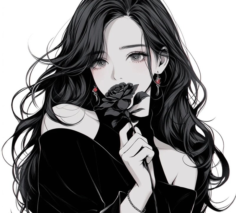 buồn avatar ảnh hoa hồng đen chất 24
