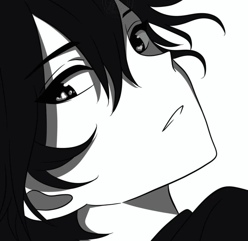 hình avatar anime đen trắng 12