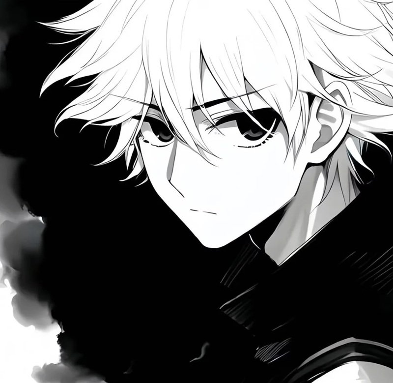 hình avatar anime đen trắng 3