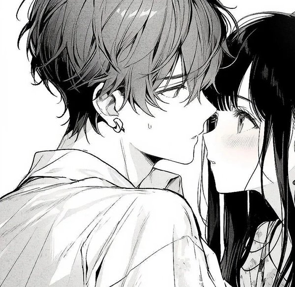 hình avatar đôi anime đen trắng 17